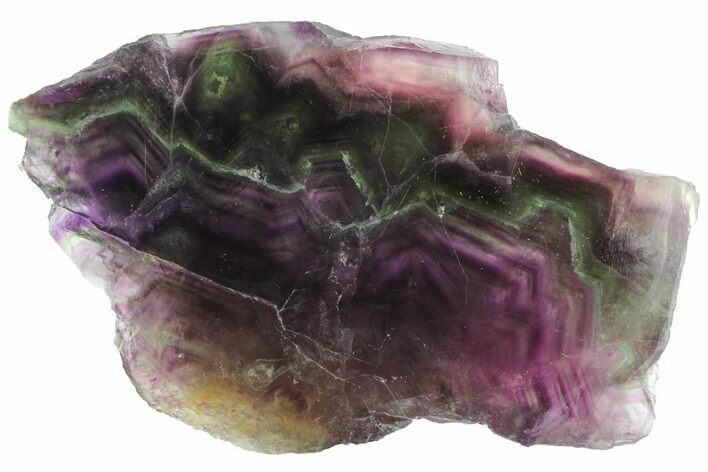 Polished Green & Purple Fluorite Slab - China #98598